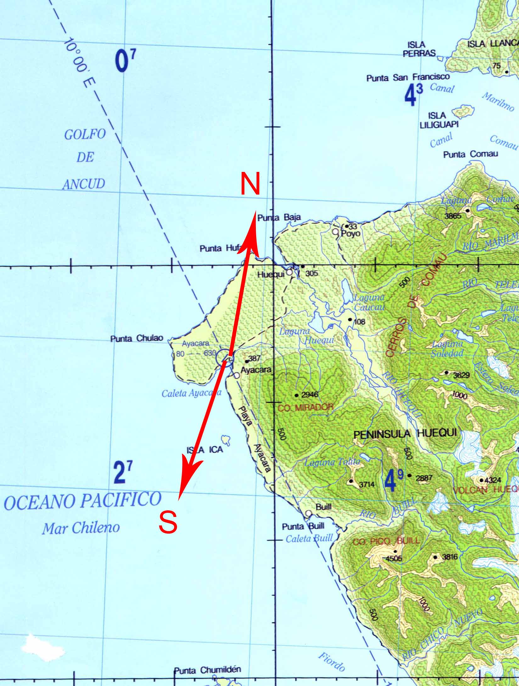 Imagen mapa de referencia Ayacara (PUB) (SCAY)